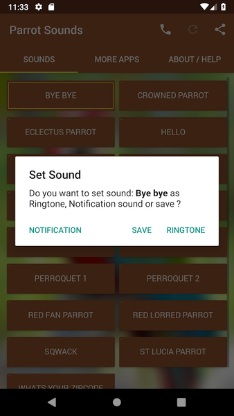 Parrot Sounds - Image screenshot of android app