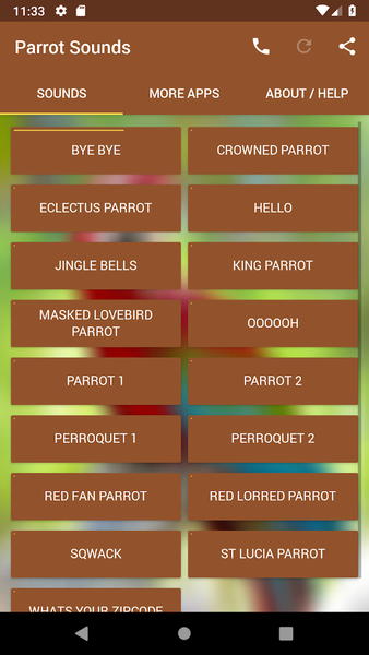 Parrot Sounds - Image screenshot of android app