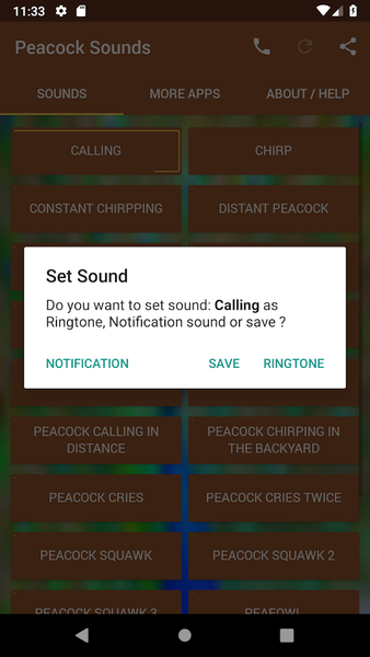 Peacock Sounds - Image screenshot of android app