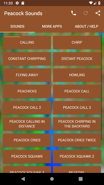 Peacock Sounds - Image screenshot of android app