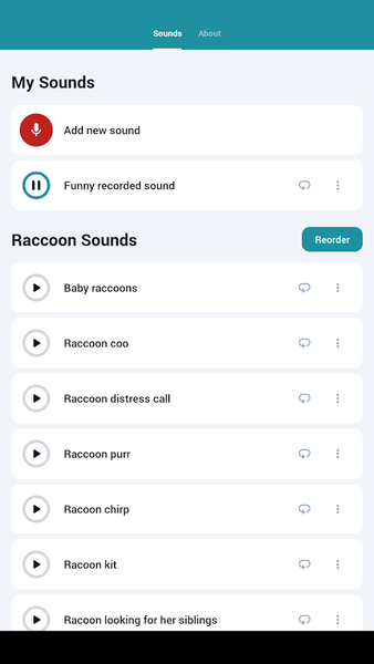 Raccoon Sounds - Image screenshot of android app