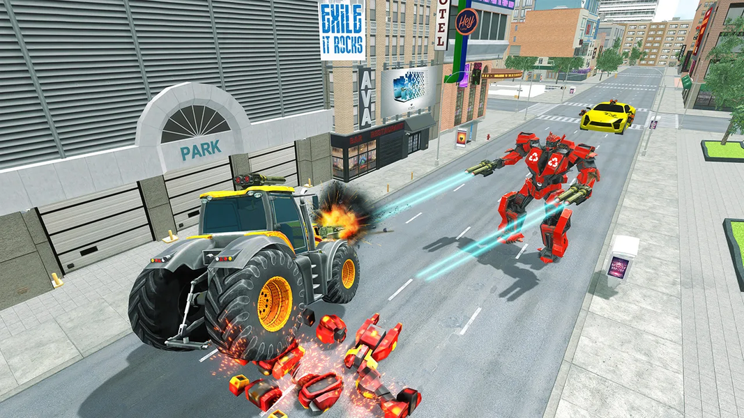 Tractor Robot Transforms Games - Gameplay image of android game