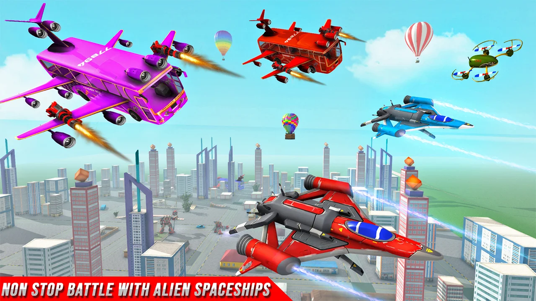 Multi Robot Formula Car flying - Gameplay image of android game