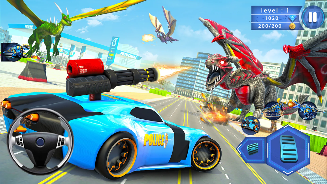 Police Robot Car: Dino robots - Gameplay image of android game