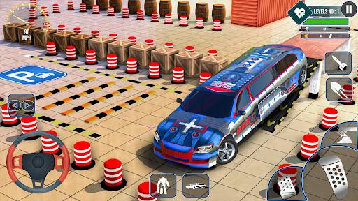 Flying limo car: Police robots - Gameplay image of android game