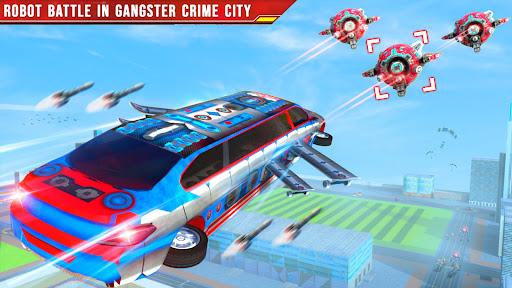 Flying limo car: Police robots - Gameplay image of android game