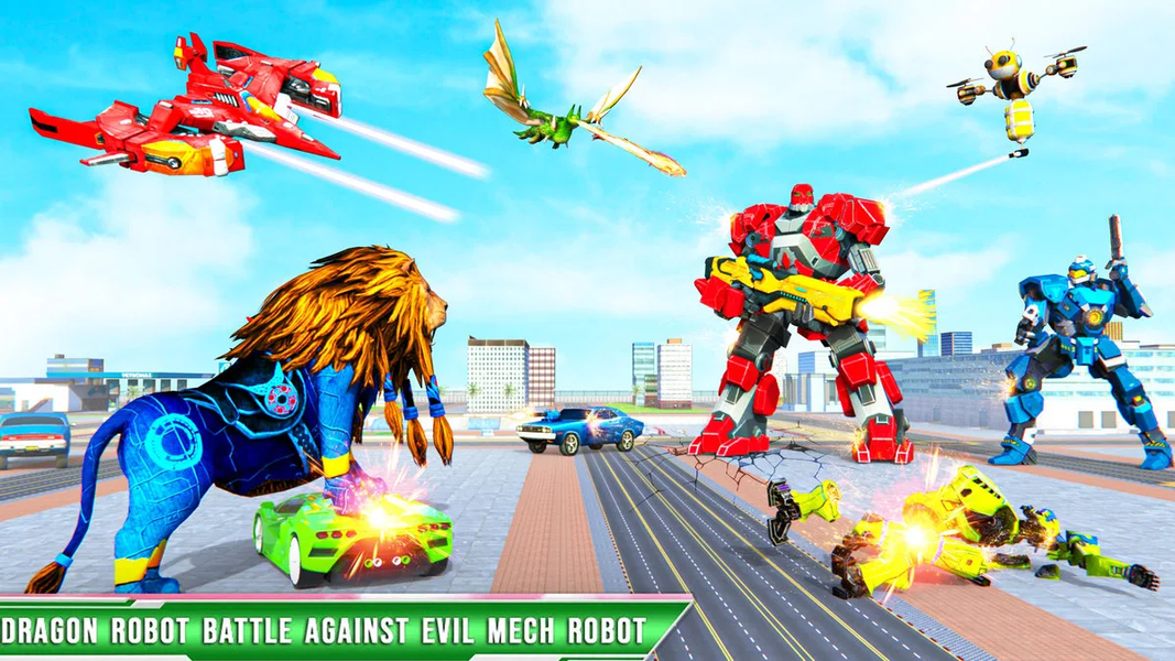 Lion robot game - multi robots - Gameplay image of android game