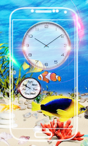 Aquarium Clock live wallpaper - عکس برنامه موبایلی اندروید