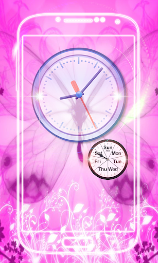 Butterfly Clock live wallpaper - Image screenshot of android app