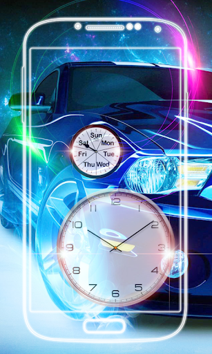 Cars Clock Live Wallpaper - Image screenshot of android app