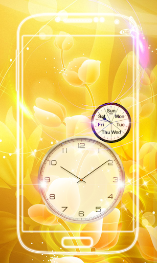 Gold Clock Live Wallpaper - Image screenshot of android app