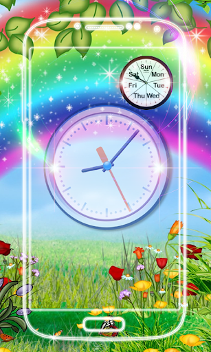 Rainbow Clock Live Wallpaper - Image screenshot of android app