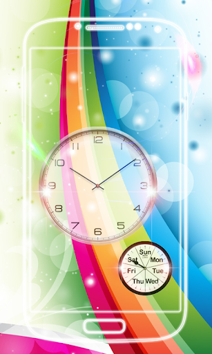 Rainbow Clock Live Wallpaper - Image screenshot of android app