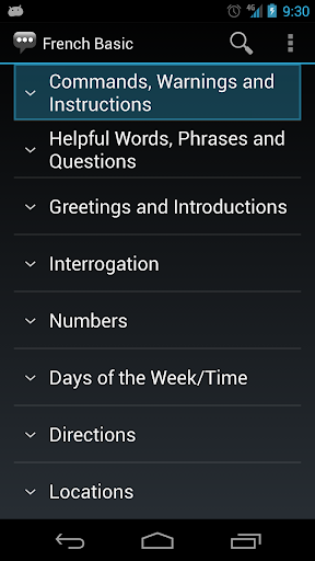 French Basic Phrases - Image screenshot of android app