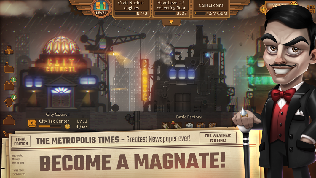 Metropolis Tycoon: Mining Game - Gameplay image of android game