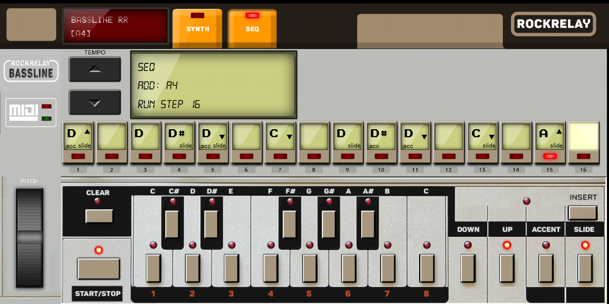 Synthesizer TB 303 Bassline - Image screenshot of android app