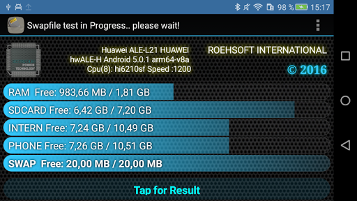 MemoryInfo & Swapfile Check - Image screenshot of android app