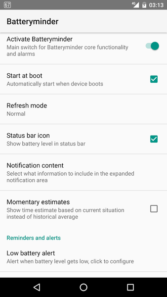 Batteryminder - عکس برنامه موبایلی اندروید