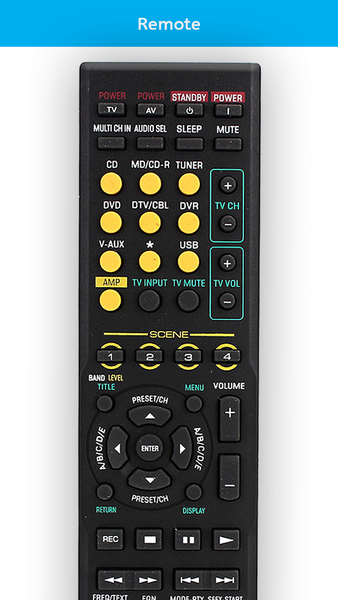 Remote Control For Yamaha HTR - عکس برنامه موبایلی اندروید