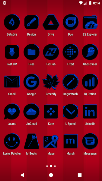 Black and Blue Icon Pack - Image screenshot of android app