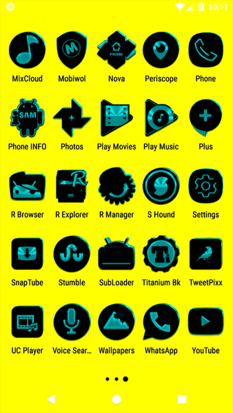 Black and Cyan Icon Pack - عکس برنامه موبایلی اندروید