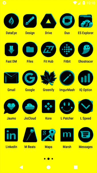 Black and Cyan Icon Pack - عکس برنامه موبایلی اندروید