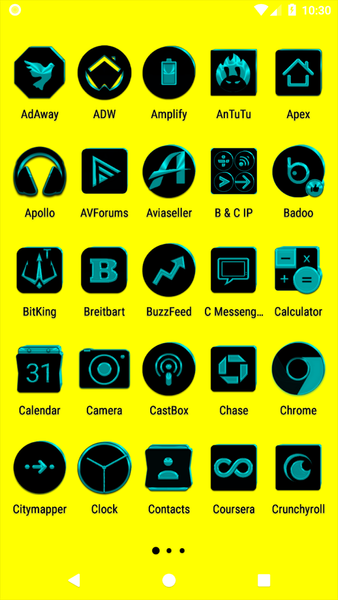 Black and Cyan Icon Pack - Image screenshot of android app