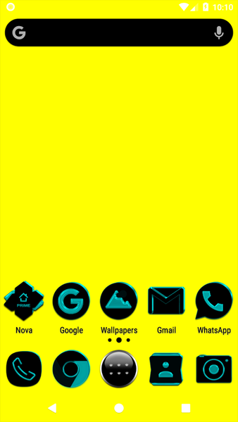 Black and Cyan Icon Pack - Image screenshot of android app