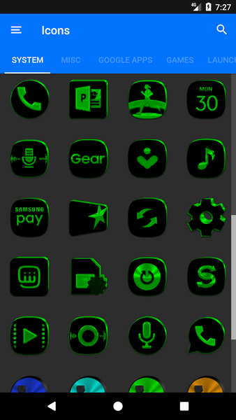 Black and Green Icon Pack - عکس برنامه موبایلی اندروید