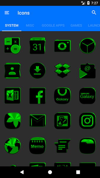 Black and Green Icon Pack - عکس برنامه موبایلی اندروید