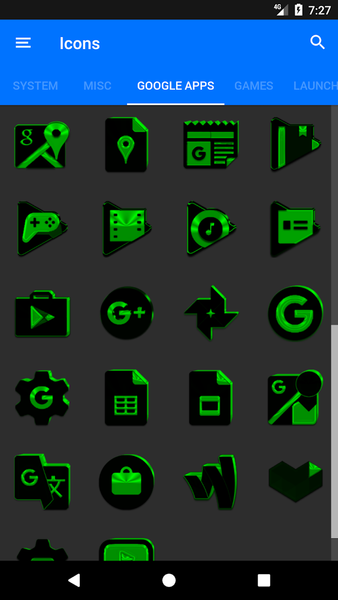 Black and Green Icon Pack - عکس برنامه موبایلی اندروید