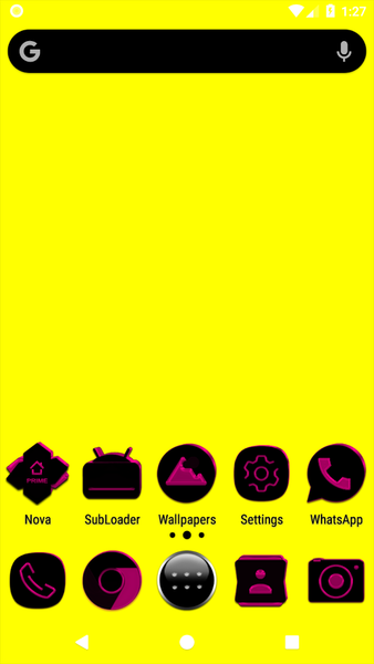 Black and Pink Icon Pack - Image screenshot of android app