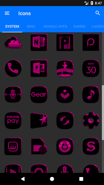 Black and Pink Icon Pack - عکس برنامه موبایلی اندروید