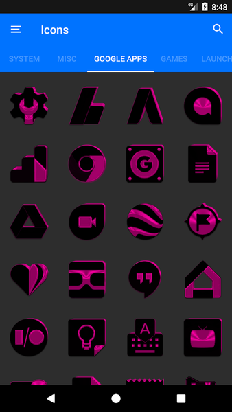 Black and Pink Icon Pack - عکس برنامه موبایلی اندروید