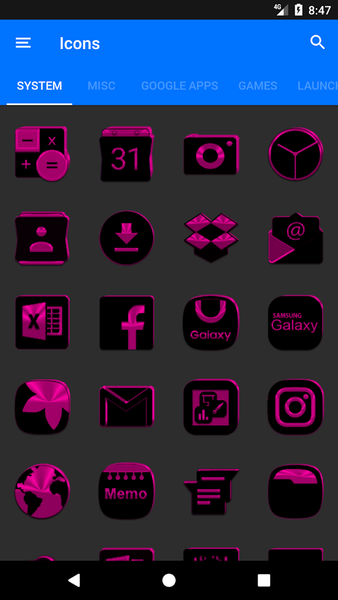 Black and Pink Icon Pack - عکس برنامه موبایلی اندروید