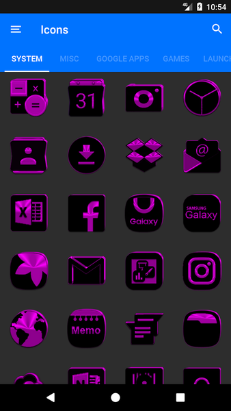 Black and Purple Icon Pack - عکس برنامه موبایلی اندروید