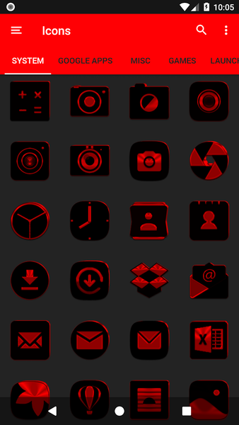 Black and Red Icon Pack - عکس برنامه موبایلی اندروید