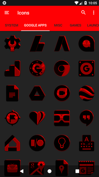 Black and Red Icon Pack - عکس برنامه موبایلی اندروید