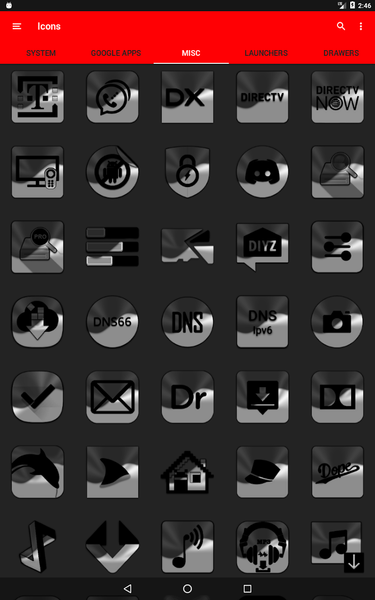 Half Light Black Icon Pack - Image screenshot of android app