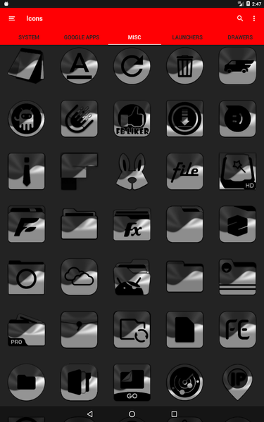 Half Light Black Icon Pack - Image screenshot of android app