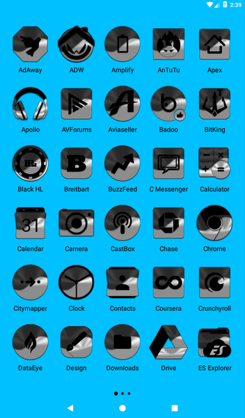 Half Light Black Icon Pack - Image screenshot of android app
