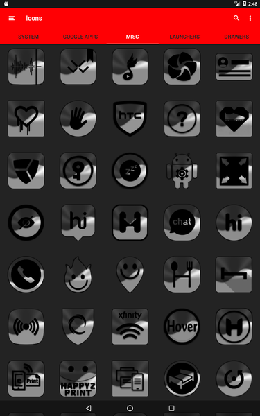 Half Light Black Icon Pack - Image screenshot of android app