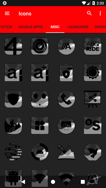 Half Light Black Icon Pack - Image screenshot of android app