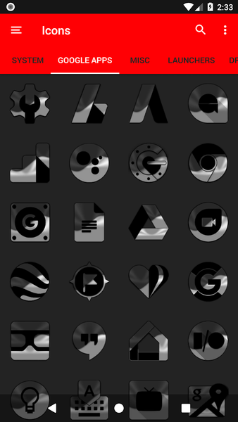 Half Light Black Icon Pack - Image screenshot of android app