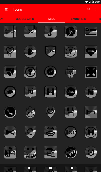 Half Light Black Icon Pack - Image screenshot of android app