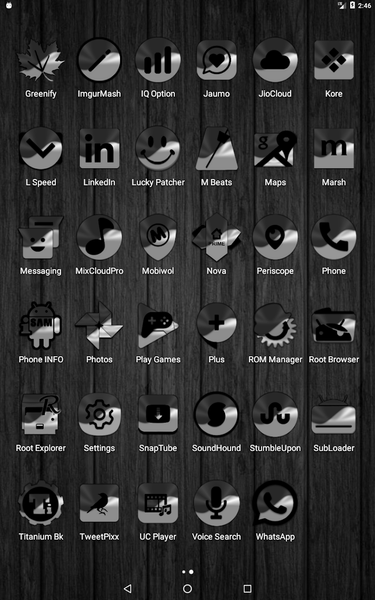 Half Light Black Icon Pack - Image screenshot of android app