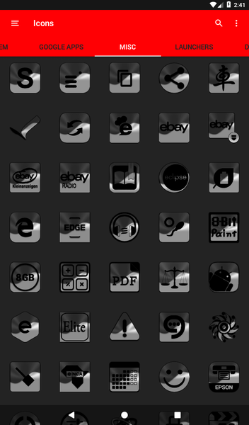 Half Light Black Icon Pack - Image screenshot of android app