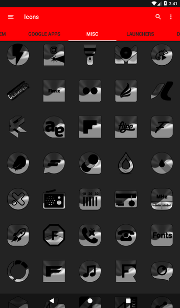 Half Light Black Icon Pack - Image screenshot of android app
