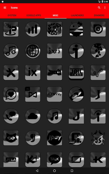Half Light Black Icon Pack - Image screenshot of android app