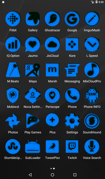 Blue and Black Icon Pack - Image screenshot of android app